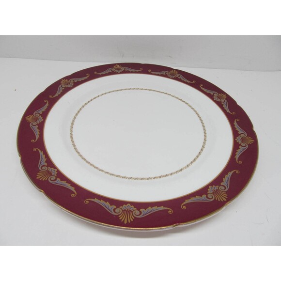 Paragon England Design Red 10 3/4" Scalloped Dinner Plate - Picture 6 of 7